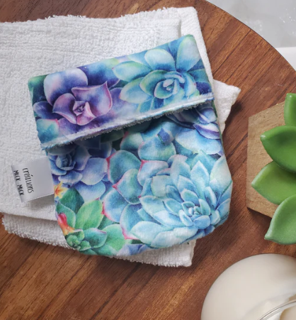 Mitaine de bain succulentes